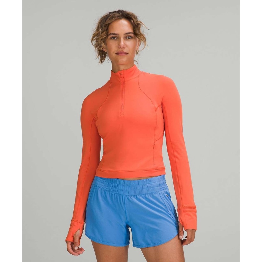 Lululemon Its Rulu Run Cropped Half-Zip Warm Coral Size‎ 8